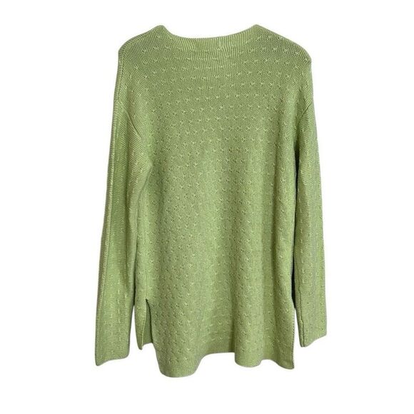 Rachel Zoe Knit High Low Crew Neck Long Sleeve Pullover Sweater Green Large - Picture 9 of 9